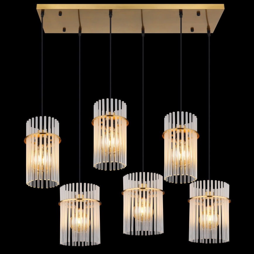 Globo - Lampadario su cavo 6xE27/60W/230V dorato