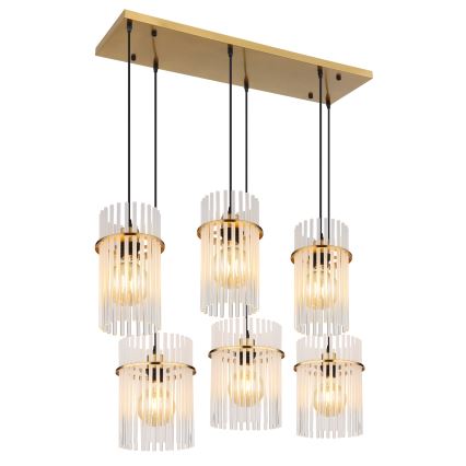 Globo - Lampadario su cavo 6xE27/60W/230V dorato