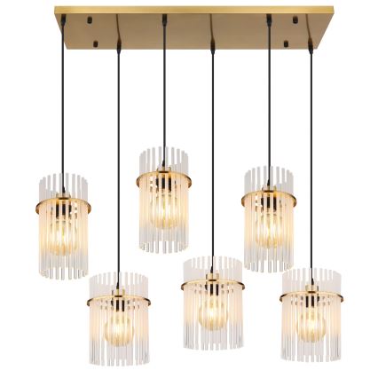Globo - Lampadario su cavo 6xE27/60W/230V dorato