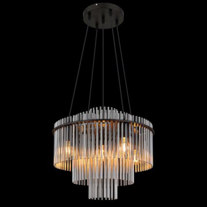 Globo - Lampadario a cavo 5xE27/60W/230V nero