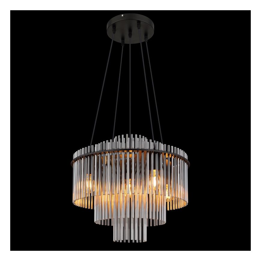 Globo - Lampadario a cavo 5xE27/60W/230V nero