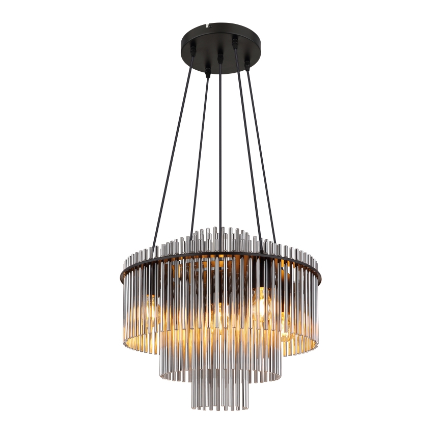 Globo - Lampadario a cavo 5xE27/60W/230V nero