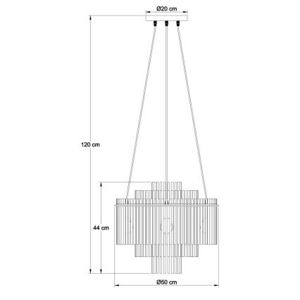 Globo - Lampadario a cavo 5xE27/60W/230V nero