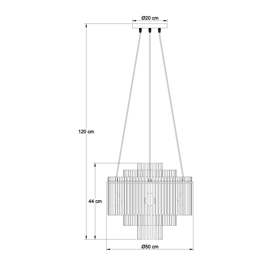 Globo - Lampadario a cavo 5xE27/60W/230V nero