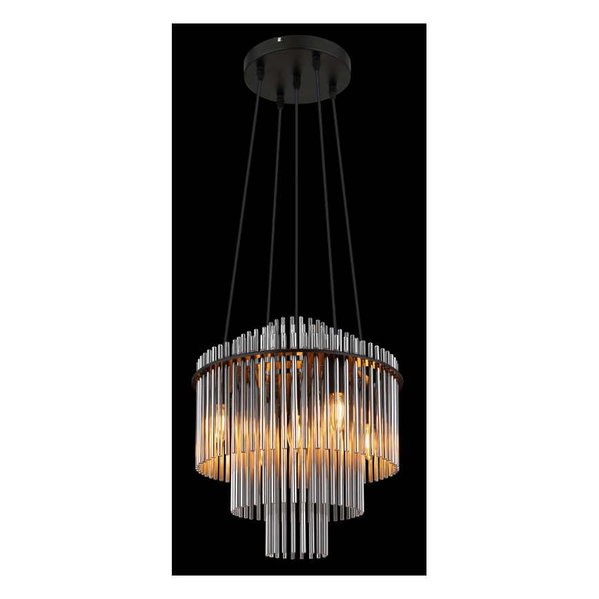 Globo - Lampadario a sospensione con filo 5xE14/40W/230V nero