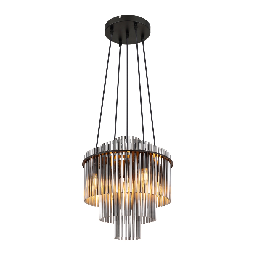 Globo - Lampadario a sospensione con filo 5xE14/40W/230V nero