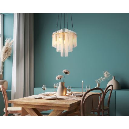 Globo - Lampadario a sospensione con filo 5xE14/40W/230V oro