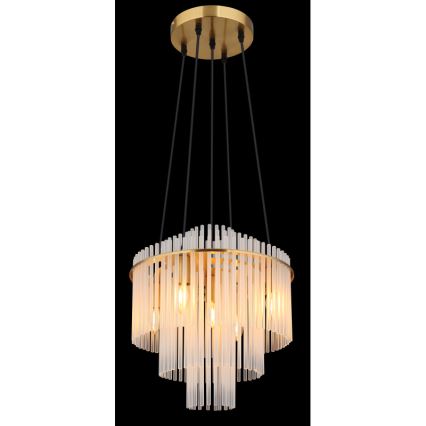 Globo - Lampadario a sospensione con filo 5xE14/40W/230V oro