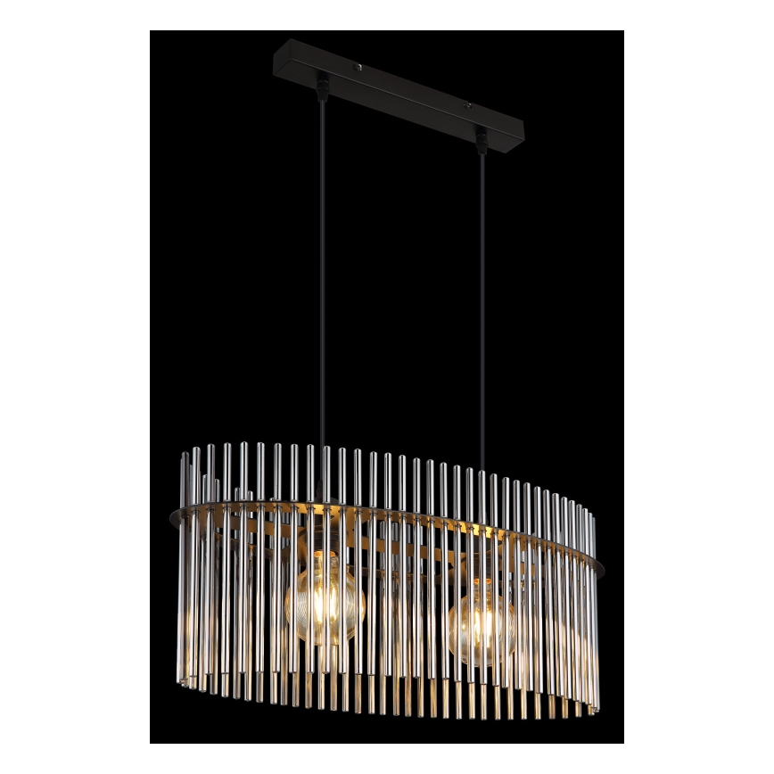 Globo - Lampadario a sospensione con filo 2xE27/60W/230V nero