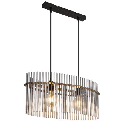Globo - Lampadario a sospensione con filo 2xE27/60W/230V nero