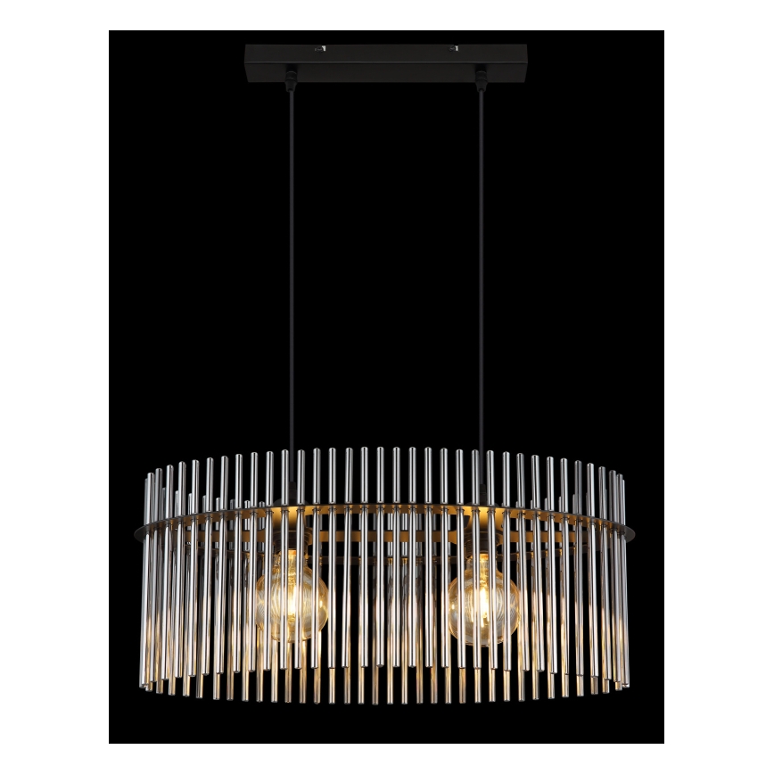 Globo - Lampadario a sospensione con filo 2xE27/60W/230V nero