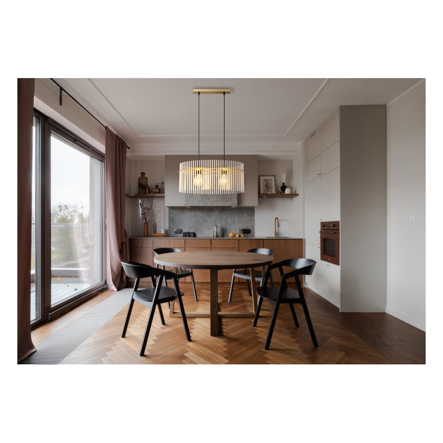 Globo - Lampadario a sospensione con filo 2xE27/60W/230V oro
