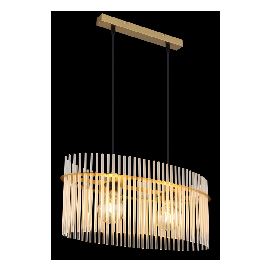 Globo - Lampadario a sospensione con filo 2xE27/60W/230V oro