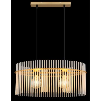 Globo - Lampadario a sospensione con filo 2xE27/60W/230V oro