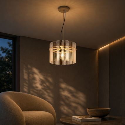 Globo - Lampada a sospensione con cavo 1xE27/60W/230V Ø 40 cm crema