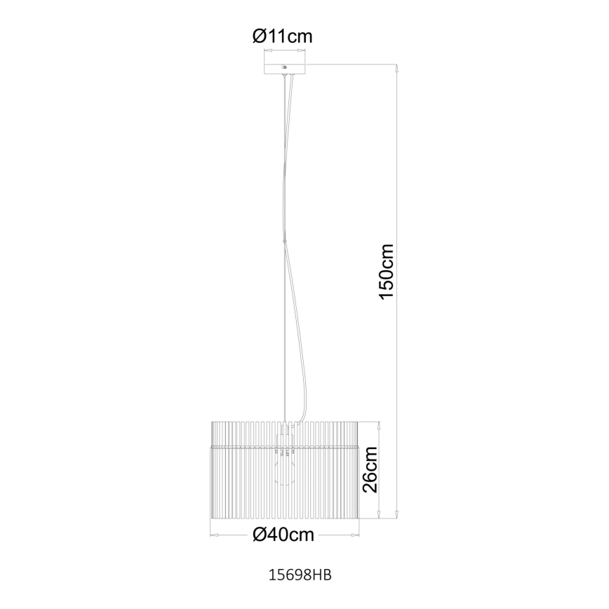 Globo - Lampada a sospensione con cavo 1xE27/60W/230V Ø 40 cm crema