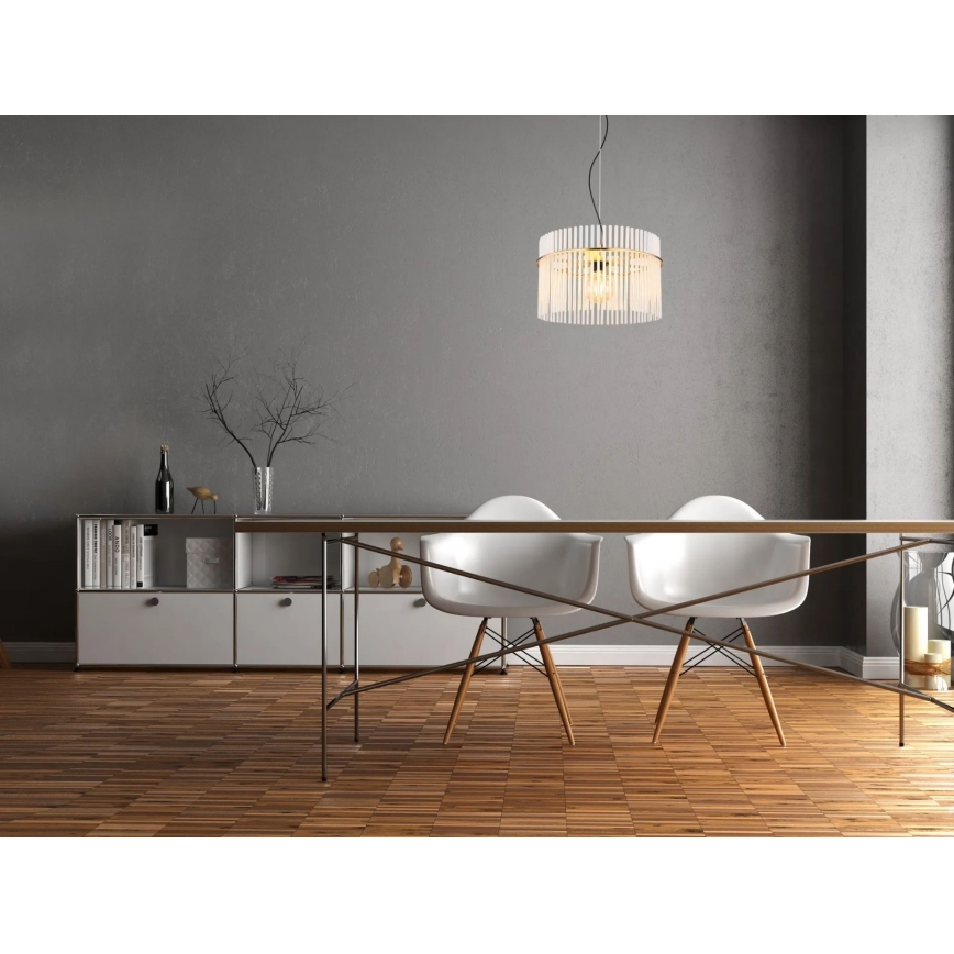 Globo - Lampadario a sospensione con filo 1xE27/60W/230V diametro 40 cm oro