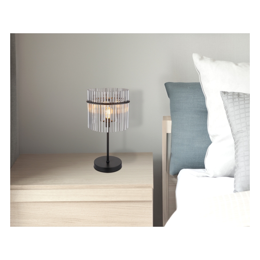 Globo - Lampada da tavolo 1xE27/60W/230V Ø 30 cm nera