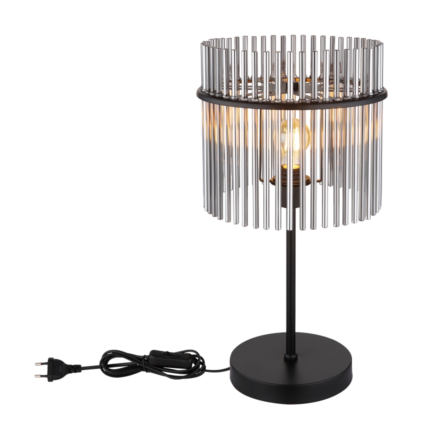 Globo - Lampada da tavolo 1xE27/60W/230V Ø 30 cm nera