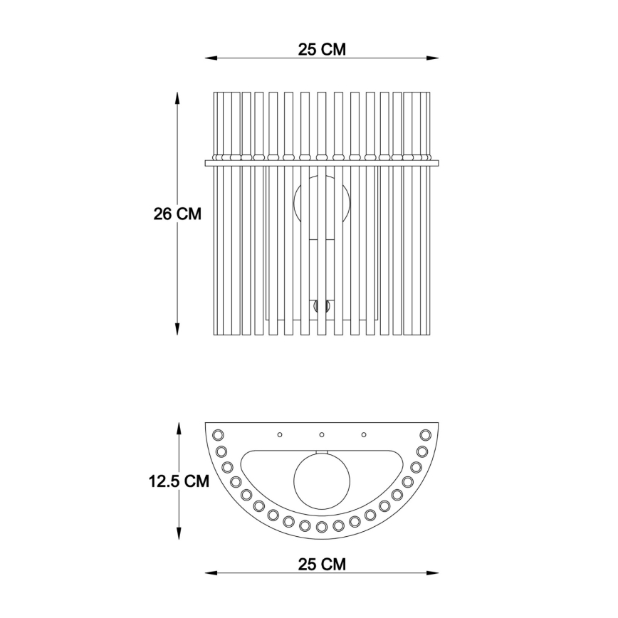 Globo - Applique 1xE27/60W/230V nero