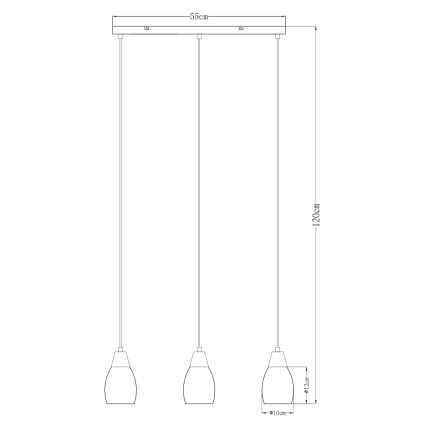 Globo - Lampadario a sospensione con filo 3xE27/15W/230V