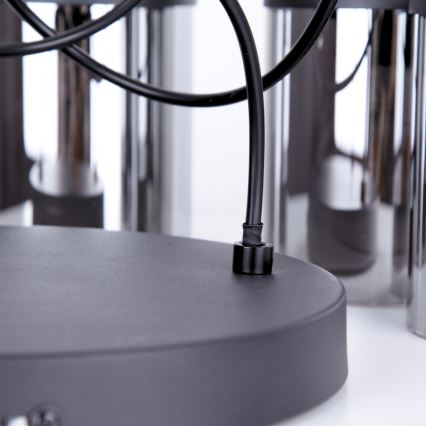 Globo - Lampadario a sospensione con filo 3xE27/15W/230V diametro 27 cm quercia