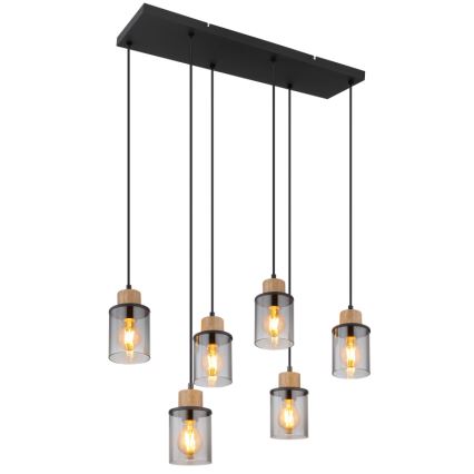 Globo - Lampadario a sospensione con filo 6xE27/15W/230V