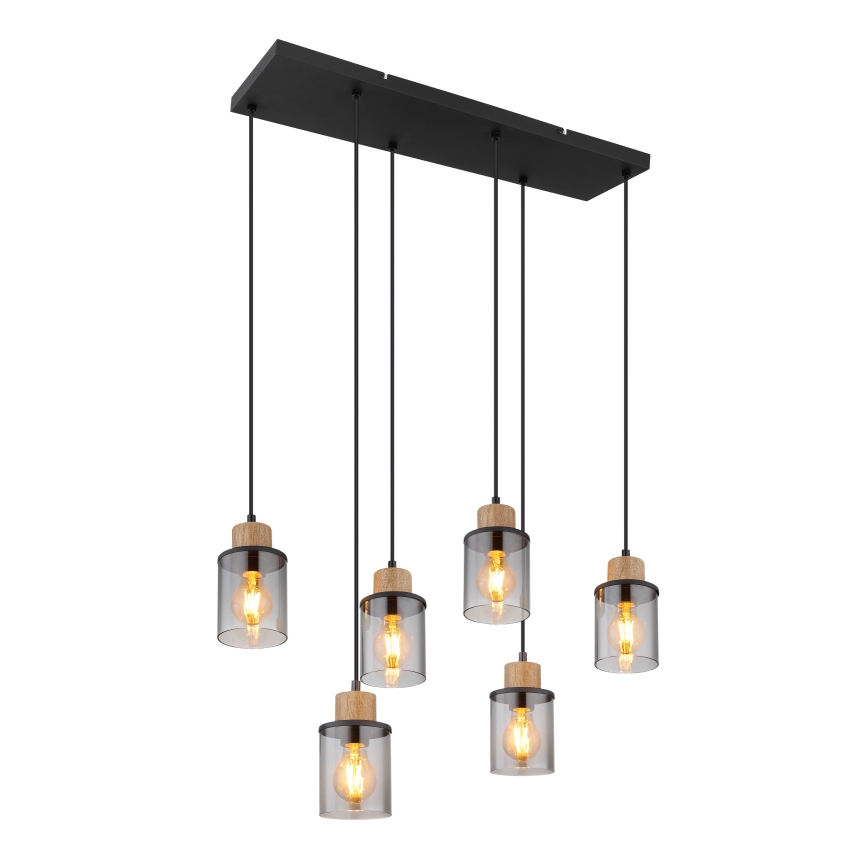 Globo - Lampadario a sospensione con filo 6xE27/15W/230V