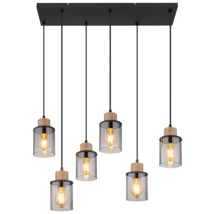 Globo - Lampadario a sospensione con filo 6xE27/15W/230V