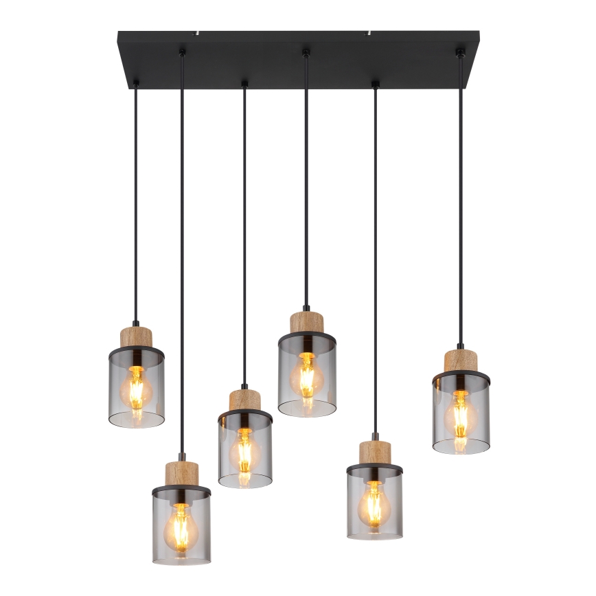 Globo - Lampadario a sospensione con filo 6xE27/15W/230V
