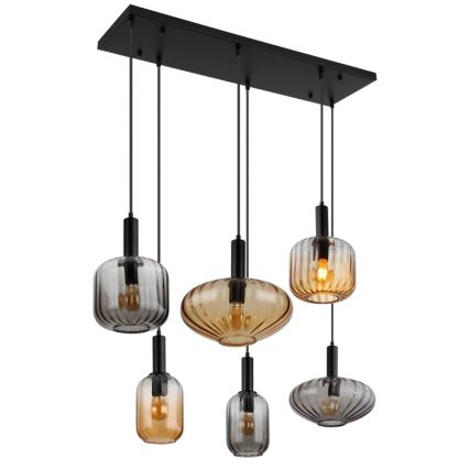 Globo - Lampadario a sospensione su cavo 6xE27/60W/230V