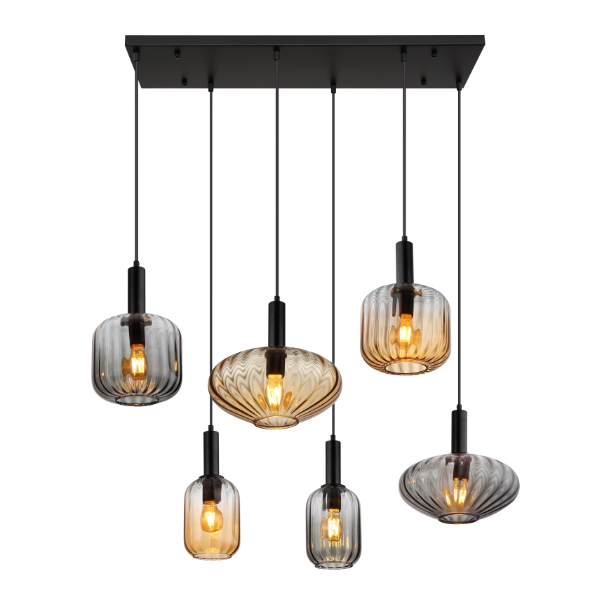 Globo - Lampadario a sospensione su cavo 6xE27/60W/230V