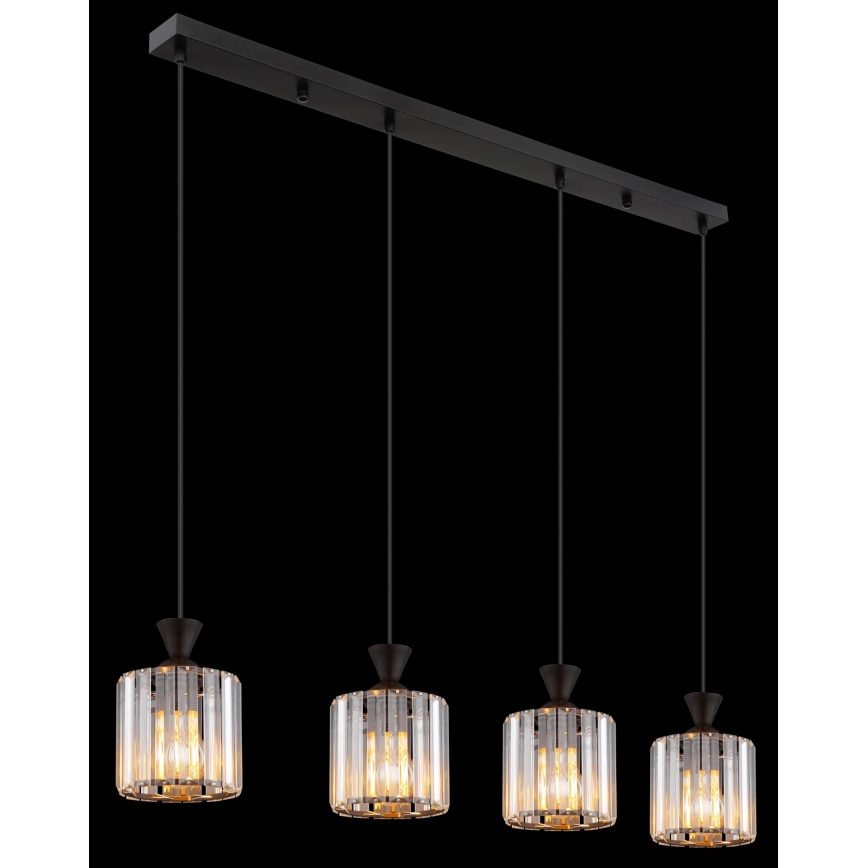 Globo - Lampadario a sospensione con filo 4xE27/60W/230V nero