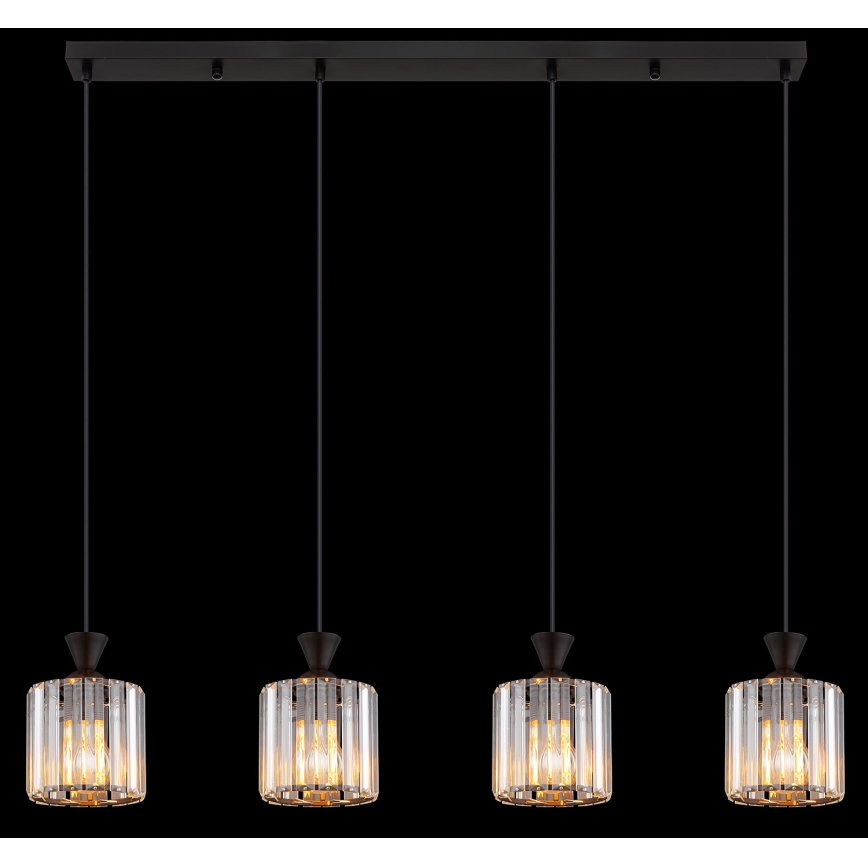 Globo - Lampadario a sospensione con filo 4xE27/60W/230V nero
