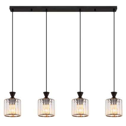 Globo - Lampadario a sospensione con filo 4xE27/60W/230V nero