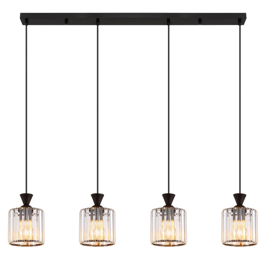 Globo - Lampadario a sospensione con filo 4xE27/60W/230V nero