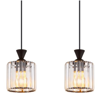 Globo - Lampadario a sospensione con filo 4xE27/60W/230V nero