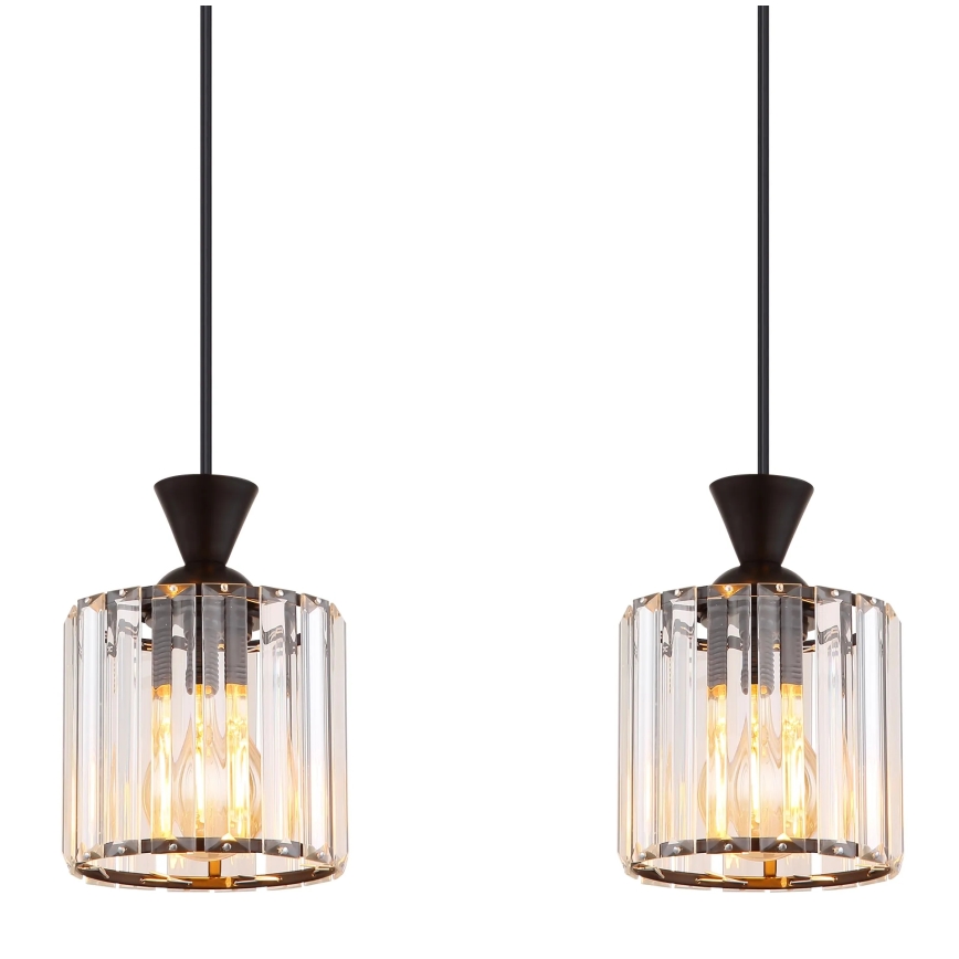 Globo - Lampadario a sospensione con filo 4xE27/60W/230V nero