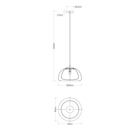 Globo - Lampadario a sospensione con filo 1xE27/60W/230V