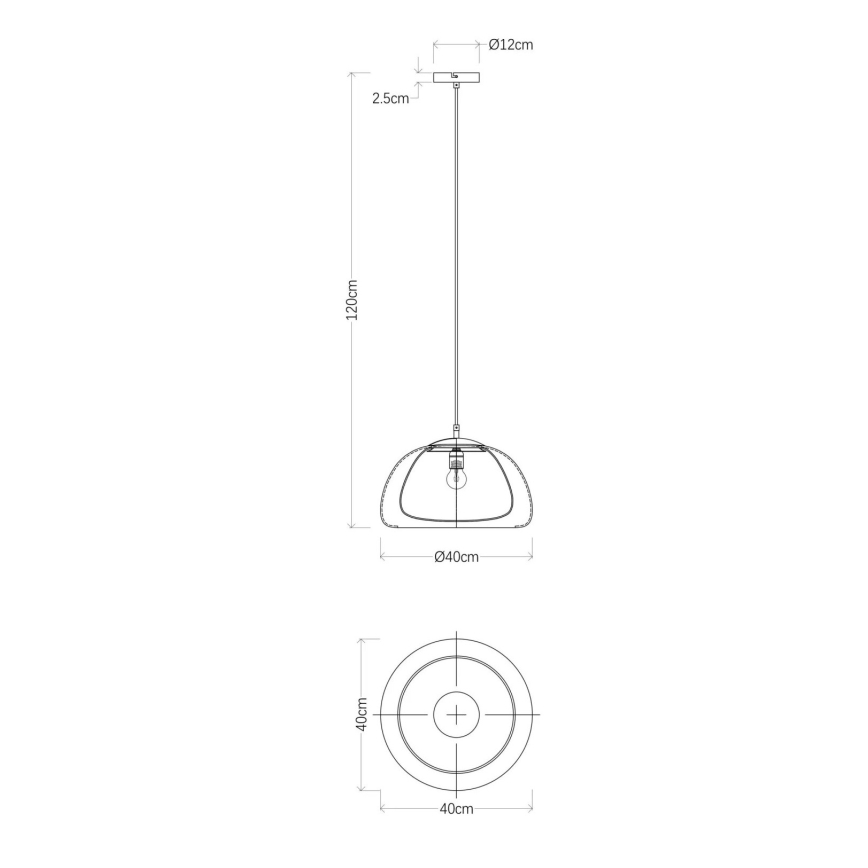 Globo - Lampadario a sospensione con filo 1xE27/60W/230V