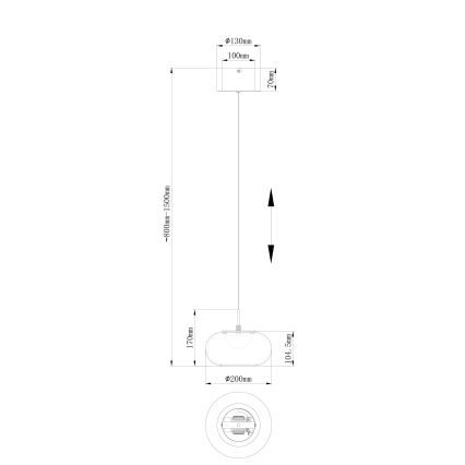 Globo - Lampadario LED a sospensione con filo LED/6W/230V nero