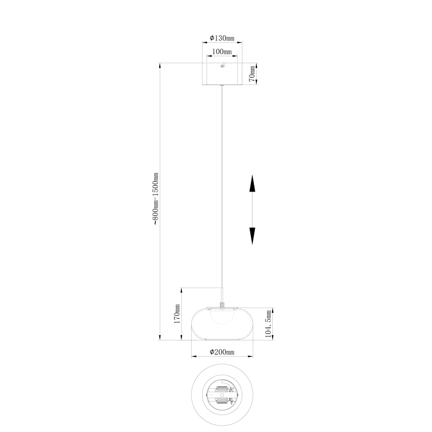 Globo - Lampadario LED a sospensione con filo LED/6W/230V nero