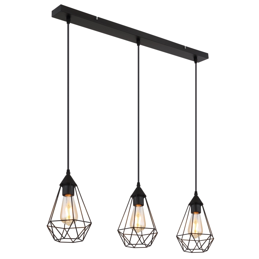 Globo - Lampadario a sospensione con filo 3xE27/60W/230V