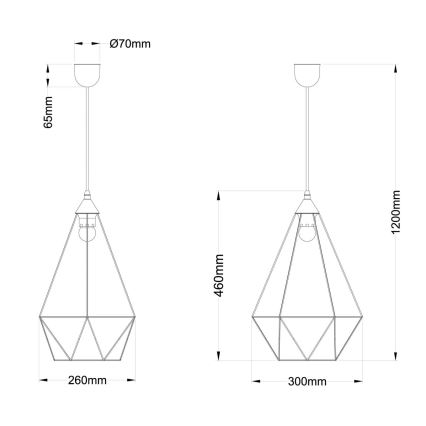 Globo - Lampadario a sospensione con filo 1xE27/60W/230V diametro 30 cm