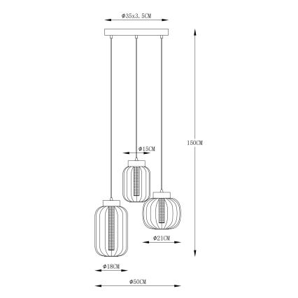 Globo - Lampadario LED a sospensione con filo LED/23W/230V
