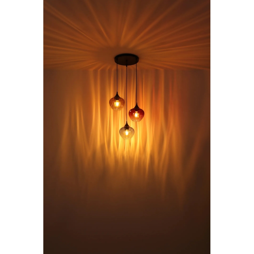 Globo - Lampadario a sospensione con filo 3xE27/60W/230V