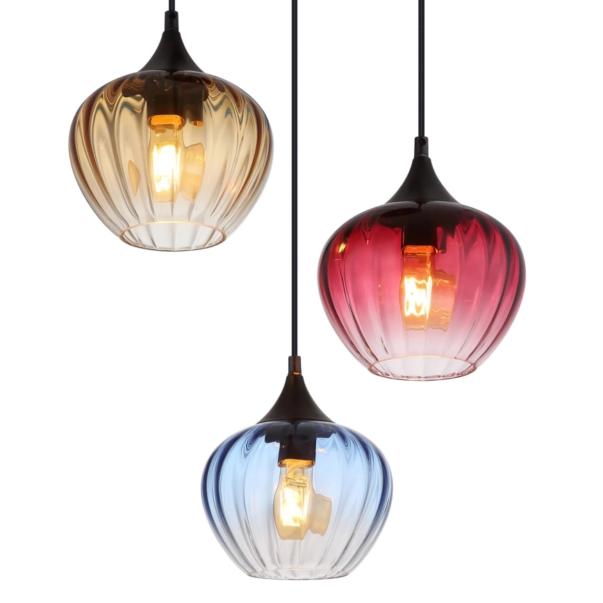 Globo - Lampadario a sospensione con filo 3xE27/60W/230V