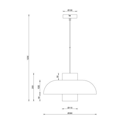 Globo - Lampadario sospeso con cavo 1xE27/60W/230V nero