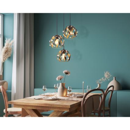 Globo - Lampadario a sospensione con filo 3xE27/40W/230V diametro 41 cm