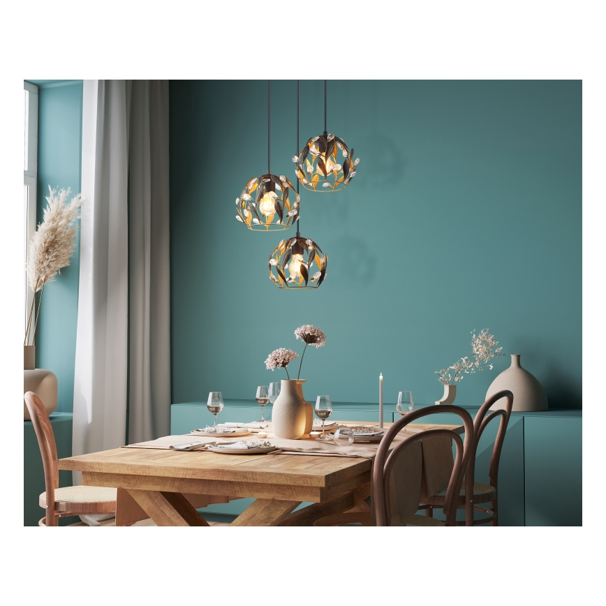 Globo - Lampadario a sospensione con filo 3xE27/40W/230V diametro 41 cm